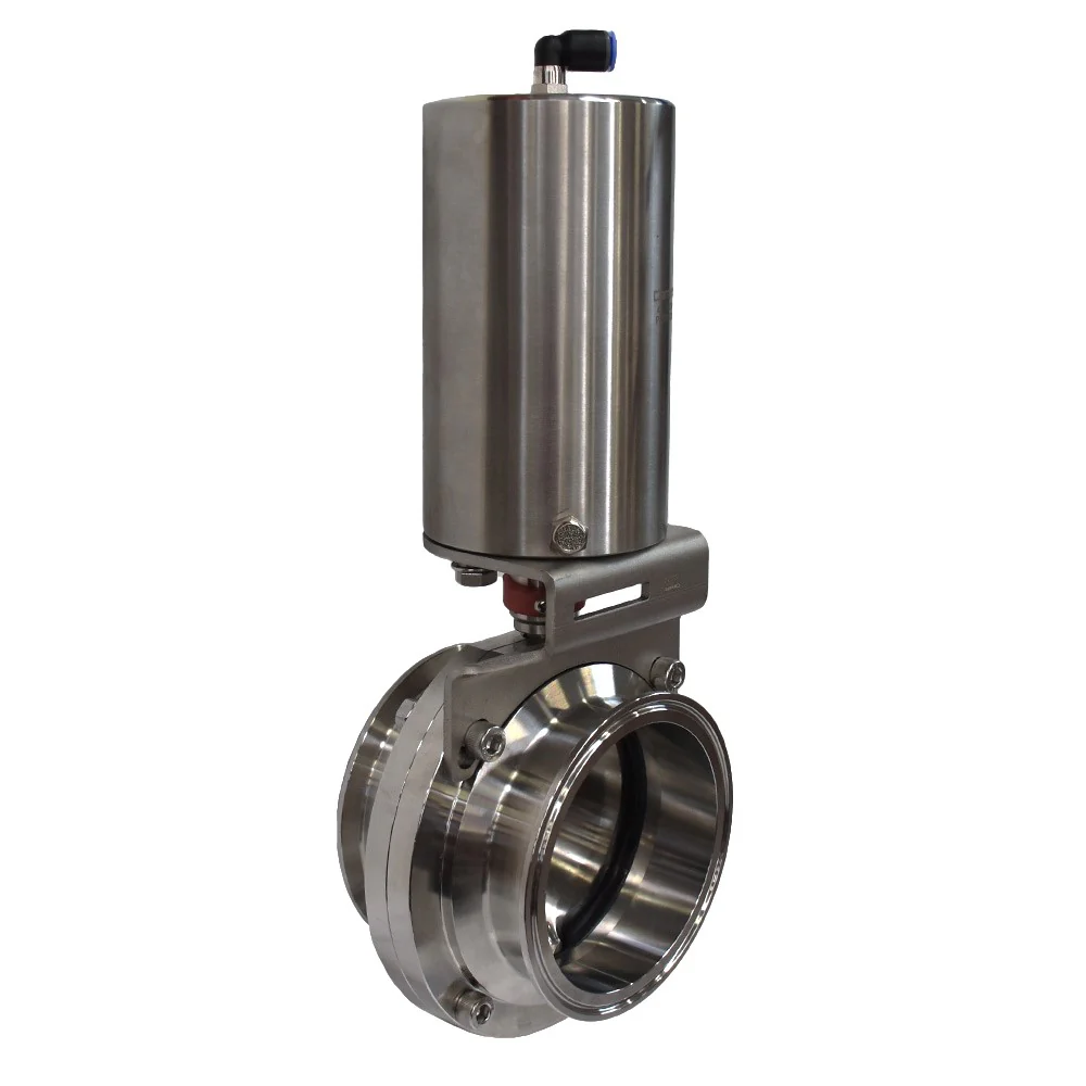 Válvula Higiénica de Mariposa Clamp en Acero Inoxidable 316L con Actuador Neumático - Image 4